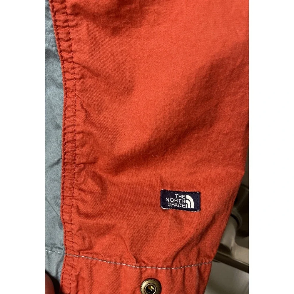 Vintage The North Face Full Zip Jacket Mens Medium Windbreaker Orange/‎ Gray